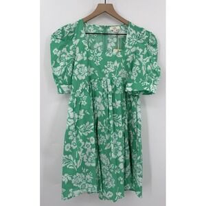 Entro Dress Womens Small Green Floral Preppy Cottage Garden Party Wedding NEW